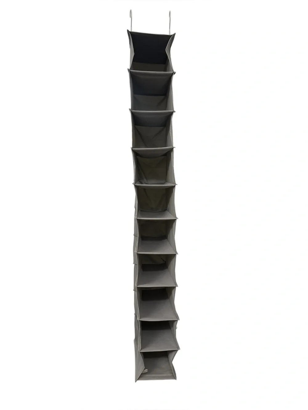 Gray Hanging Closet Organizer - 10-Shelf Fabric Storage